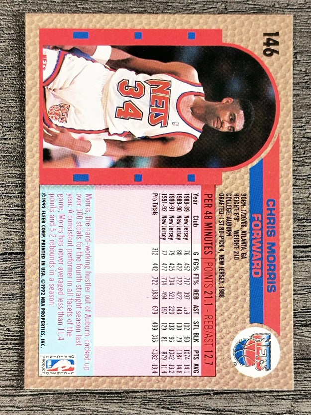 1992-93 Fleer #146 Chris Morris