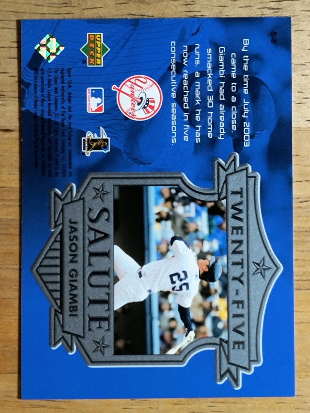 2004 Upper Deck Twenty-Five Salute #6 Jason Giambi
