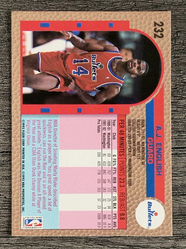 1992-93 Fleer #232 A.J. English