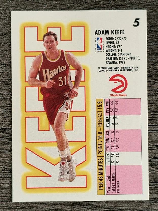 1993-94 Fleer #5 Adam Keefe