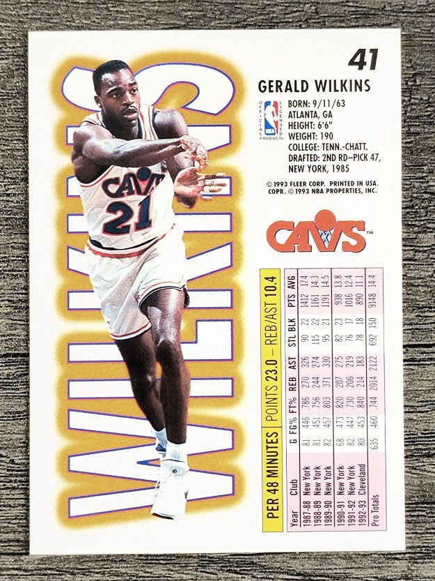 1993-94 Fleer #41 Gerald Wilkins