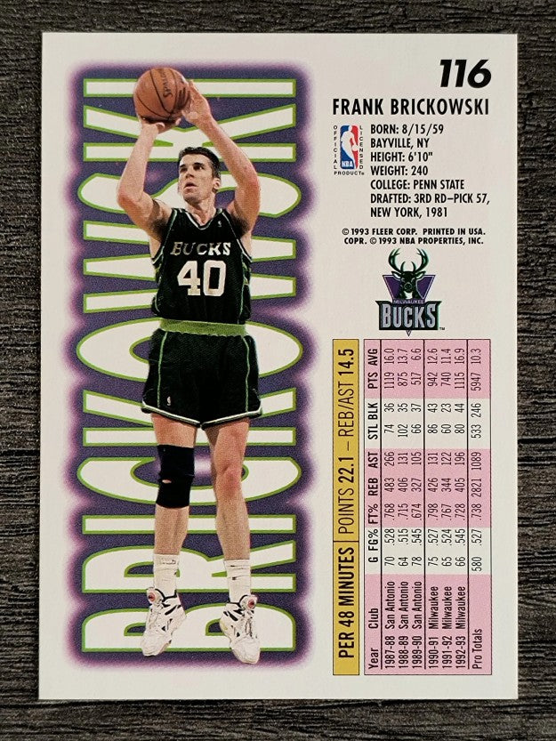 1993-94 Fleer #116 Frank Brickowski
