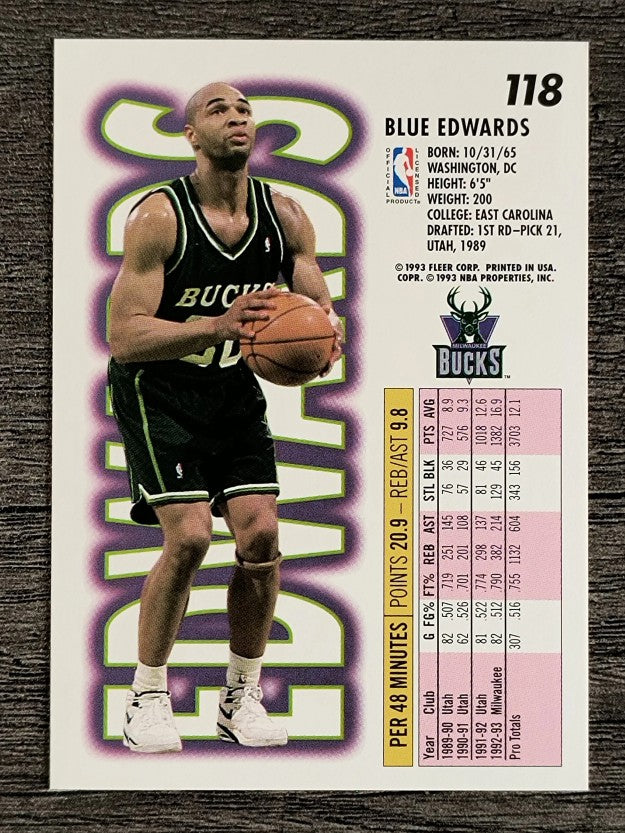 1993-94 Fleer #118 Blue Edwards