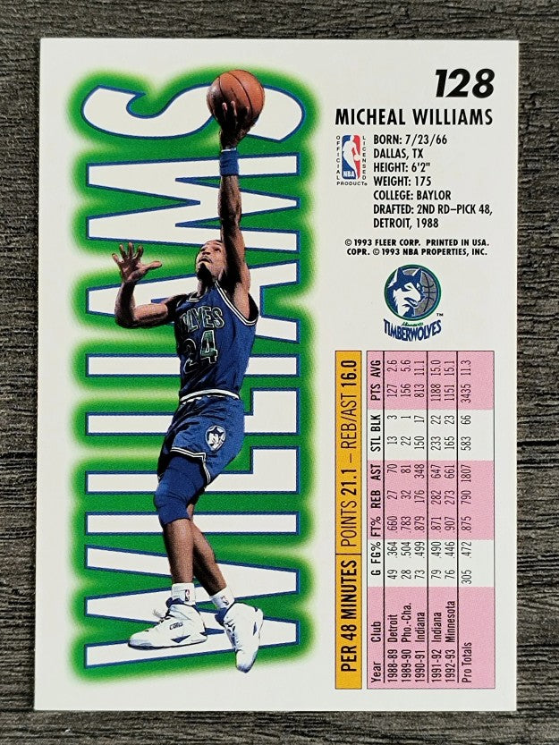 1993-94 Fleer #128 Micheal Williams