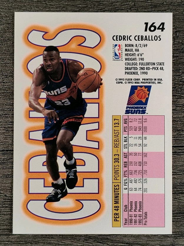 1993-94 Fleer #164 Cedric Ceballos