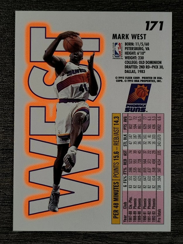 1993-94 Fleer #171 Mark West