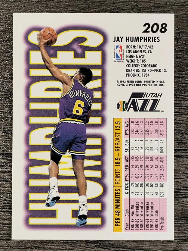 1993-94 Fleer #208 Jay Humphries