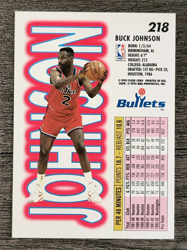 1993-94 Fleer #218 Buck Johnson