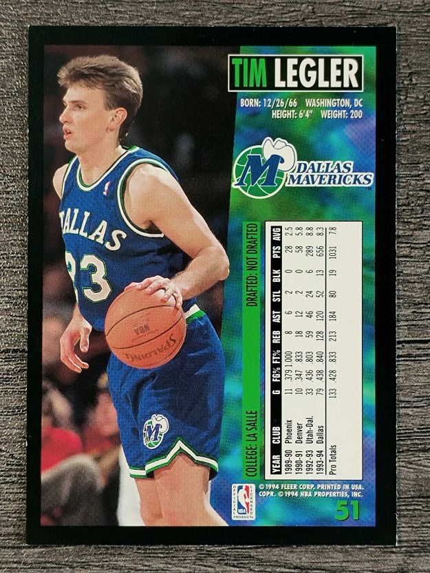 1994-95 Fleer #51 Tim Legler