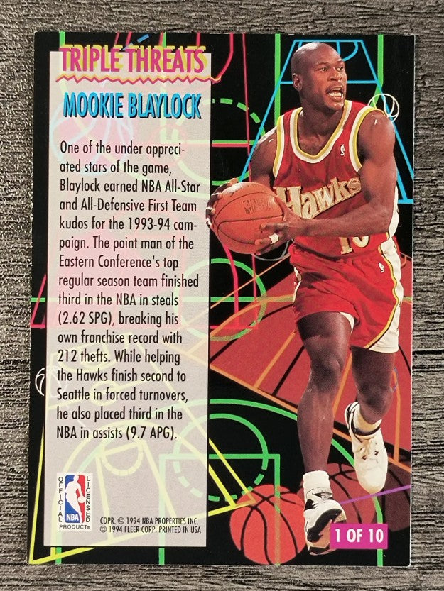 1994-95 Fleer Triple Threats #1 Mookie Blaylock