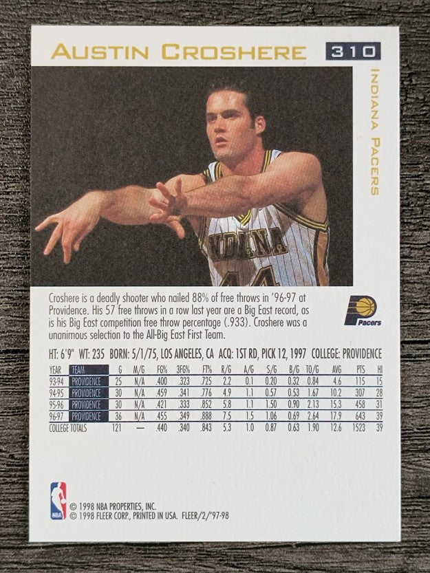 1997-98 Fleer #310 Austin Croshere RC