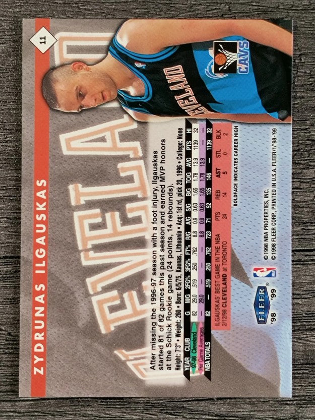 1998-99 Fleer Tradition #11 Zydrunas Ilgauskas