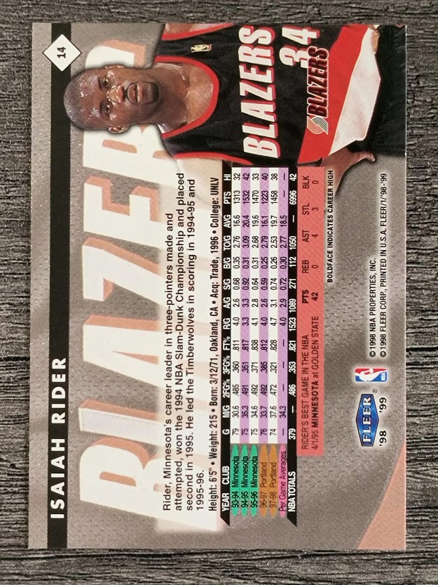 1998-99 Fleer Tradition #14 Isaiah Rider
