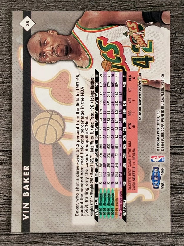1998-99 Fleer Tradition #36 Vin Baker