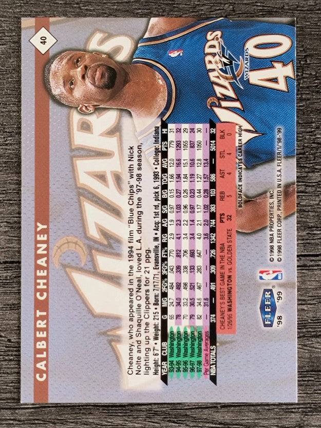 1998-99 Fleer Tradition #40 Calbert Cheaney