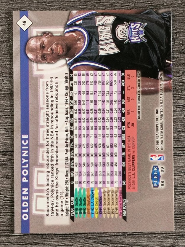 1998-99 Fleer Tradition #48 Olden Polynice