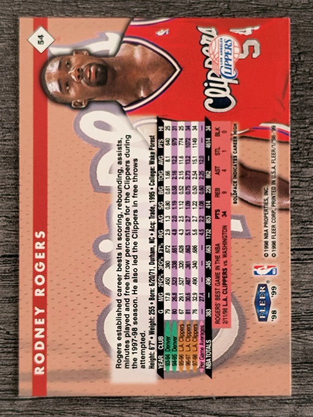 1998-99 Fleer Tradition #54 Rodney Rogers