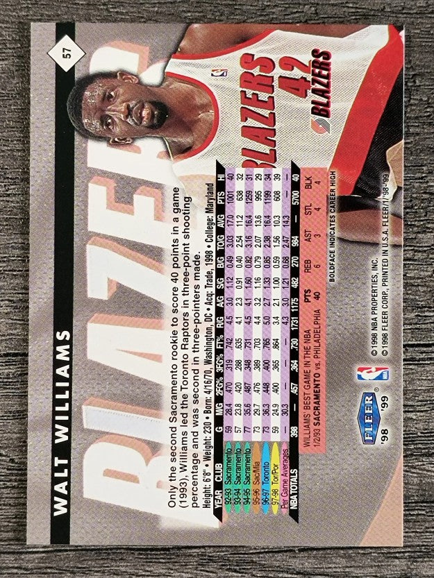 1998-99 Fleer Tradition #57 Walt Williams