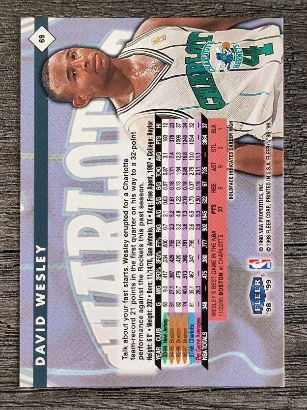 1998-99 Fleer Tradition #69 David Wesley