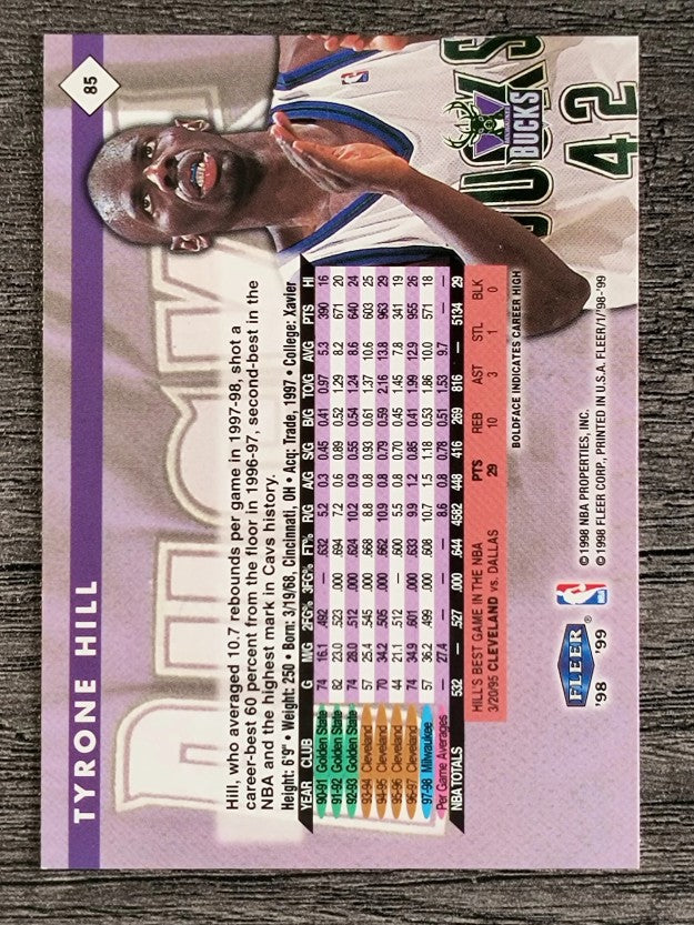 1998-99 Fleer Tradition #85 Tyrone Hill