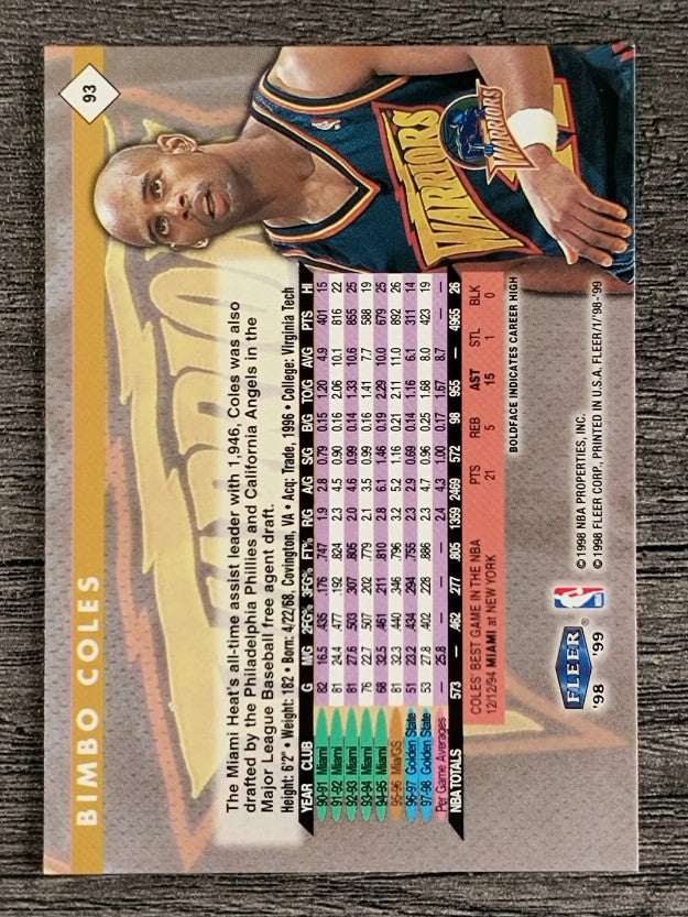 1998-99 Fleer Tradition #93 Bimbo Coles