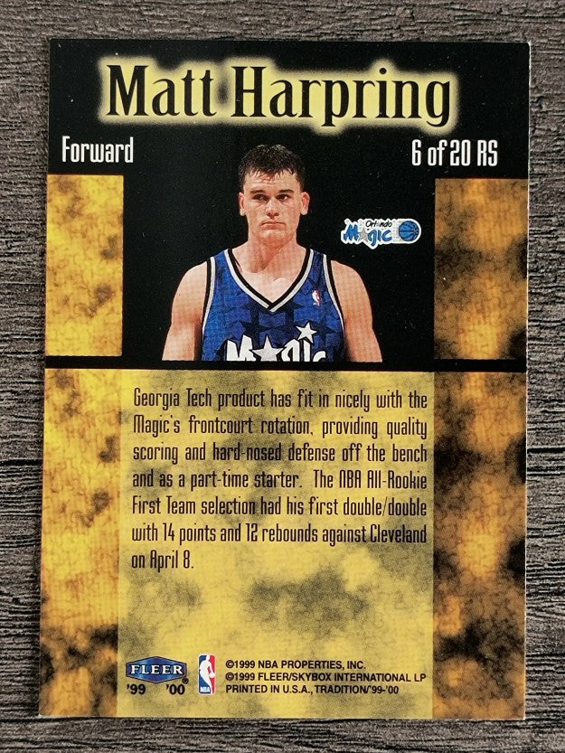1999-00 Fleer Rookie Sensations #6 Matt Harpring