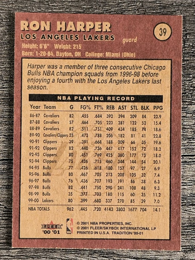 2000-01 Fleer #39 Ron Harper