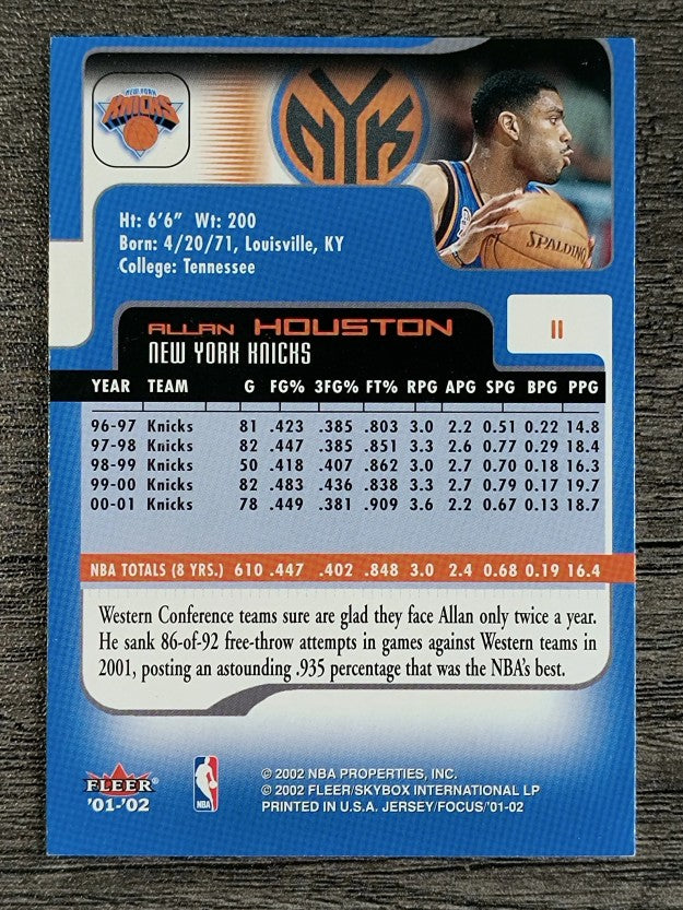 2001-02 Fleer Focus #11 Allan Houston