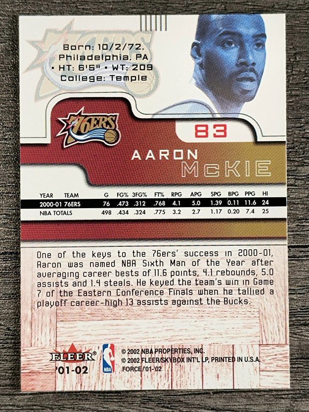 2001-02 Fleer Force #83 Aaron McKie