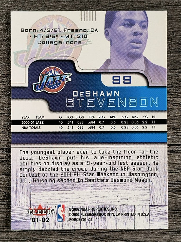 2001-02 Fleer Force #99 DeShawn Stevenson