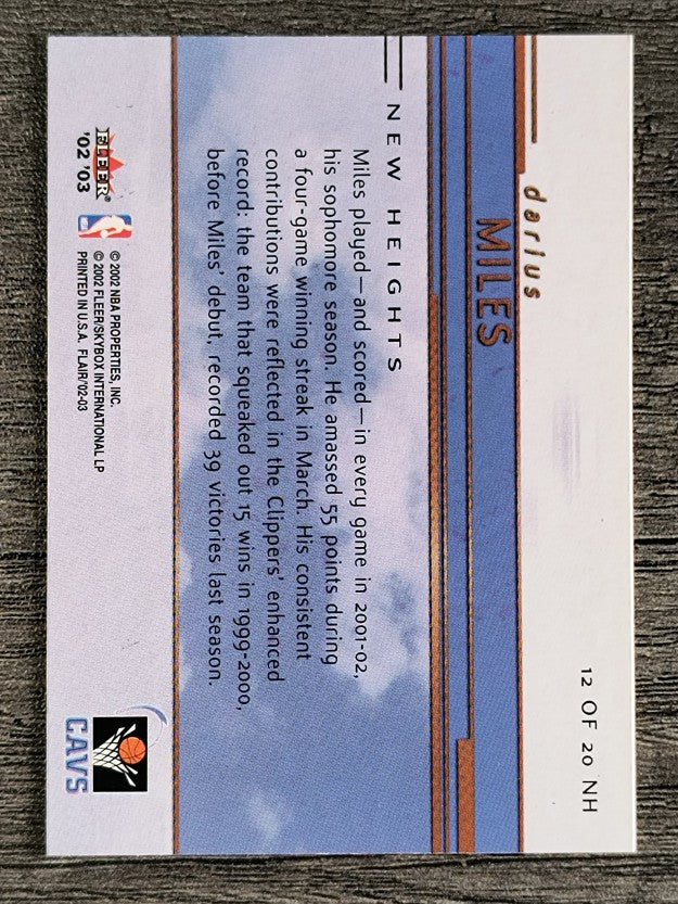 2002-03 Flair New Heights #12 Darius Miles