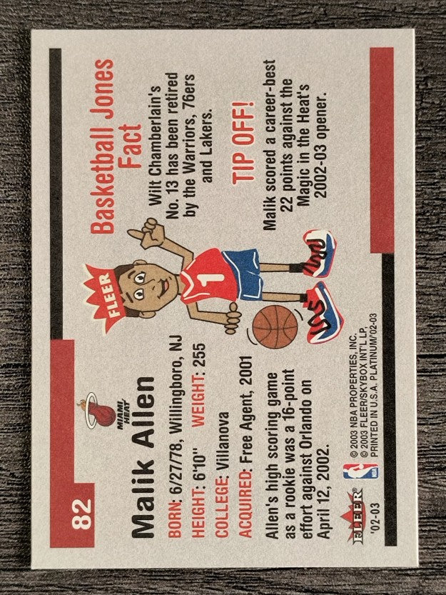 2002-03 Fleer Platinum #82 Malik Allen