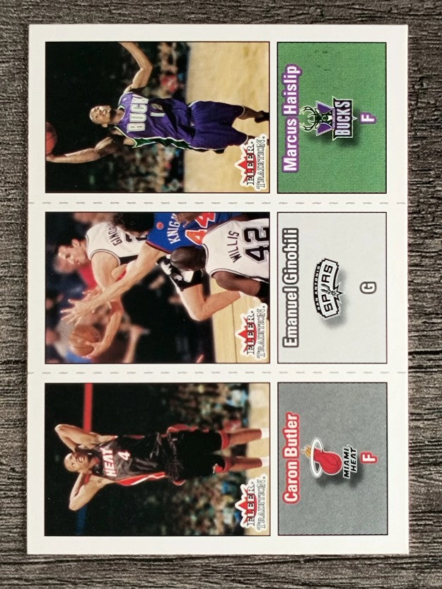 2002-03 Fleer Tradition #288 Caron Butler RC/Manu Ginobili RC/Marcus Haislip RC