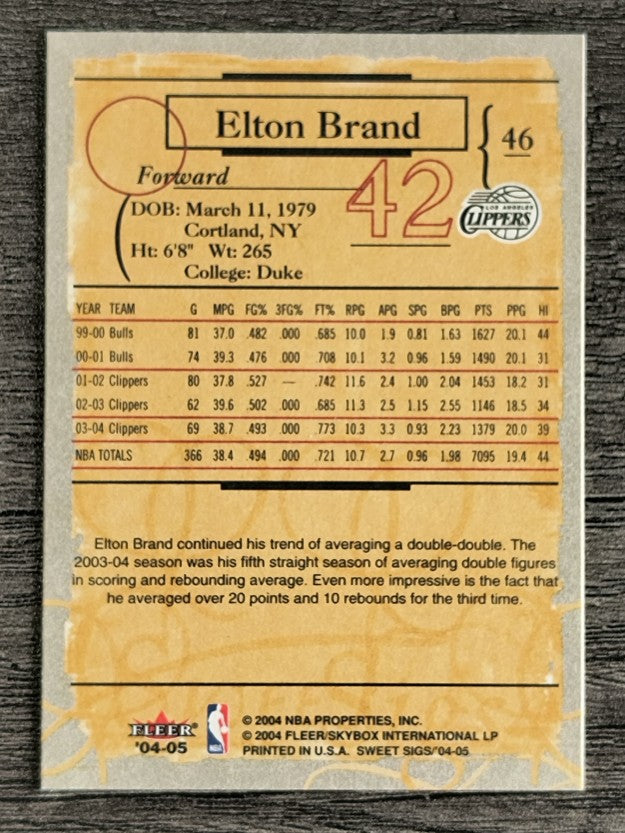 2004-05 Fleer Sweet Sigs #46 Elton Brand