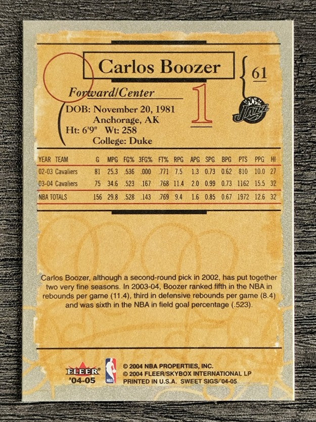 2004-05 Fleer Sweet Sigs #61 Carlos Boozer
