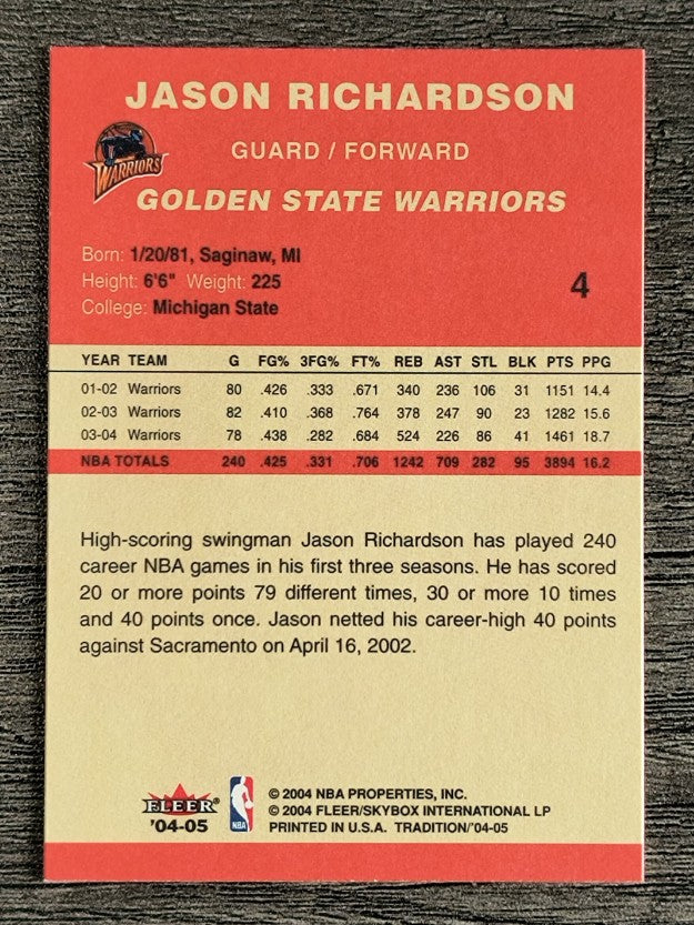 2004-05 Fleer Tradition #4 Jason Richardson