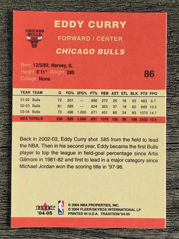 2004-05 Fleer Tradition #86 Eddy Curry