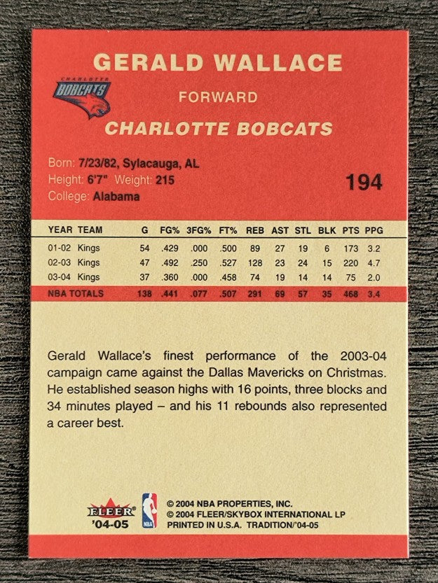 2004-05 Fleer Tradition #194 Gerald Wallace