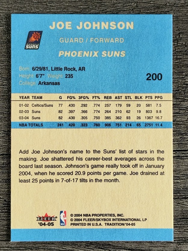 2004-05 Fleer Tradition Blue #200 Joe Johnson