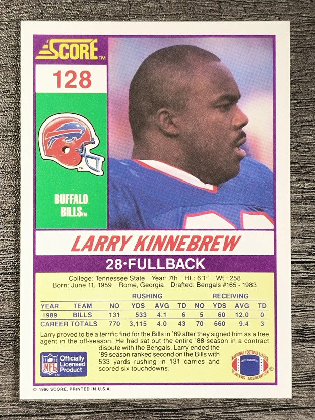 1990 Score #128 Larry Kinnebrew
