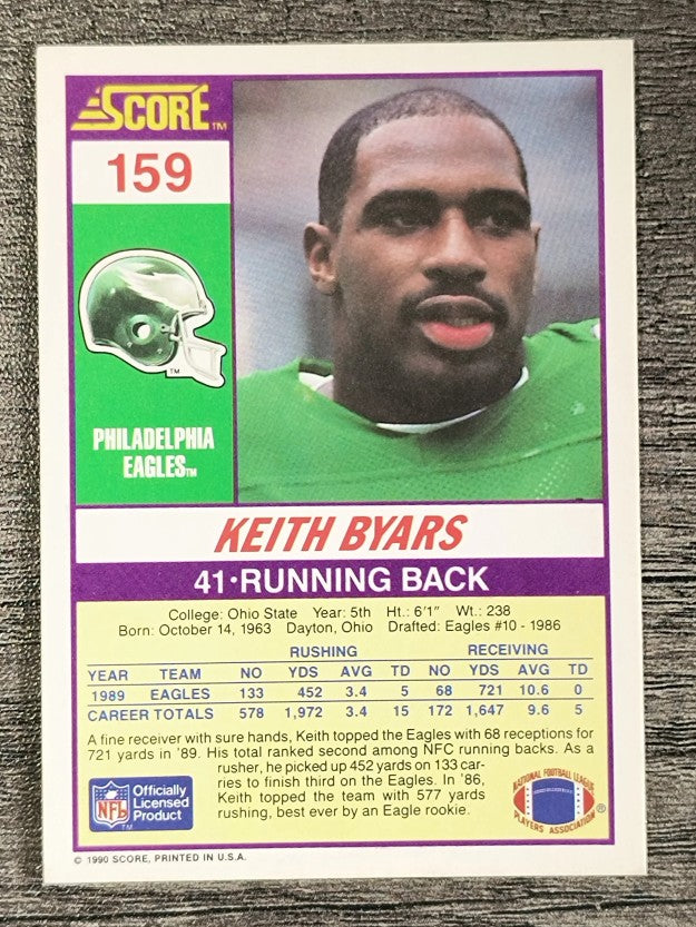 1990 Score #159 Keith Byars