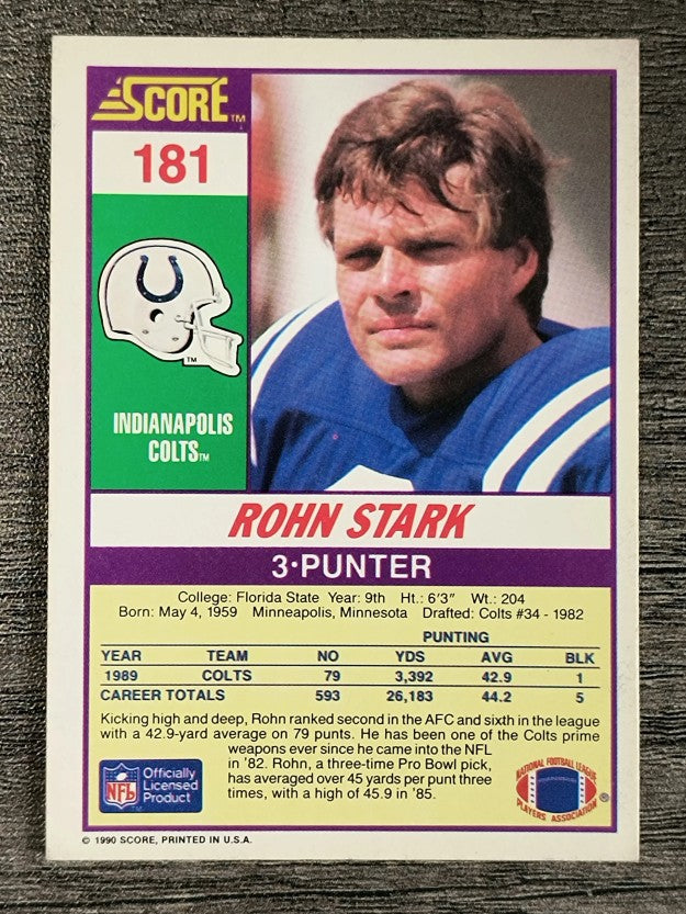 1990 Score #181 Rohn Stark