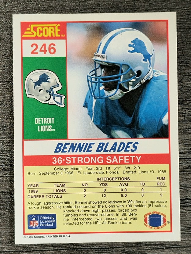1990 Score #246 Bennie Blades