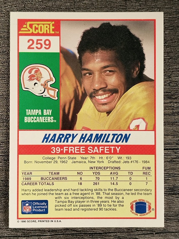 1990 Score #259 Harry Hamilton