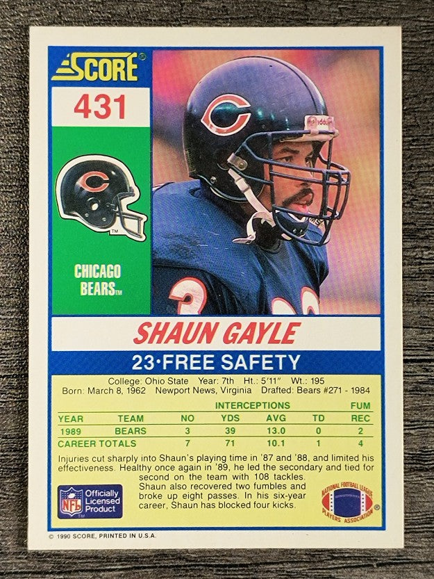 1990 Score #431 Shaun Gayle RC