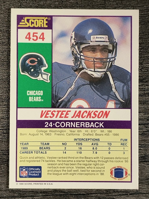 1990 Score #454 Vestee Jackson