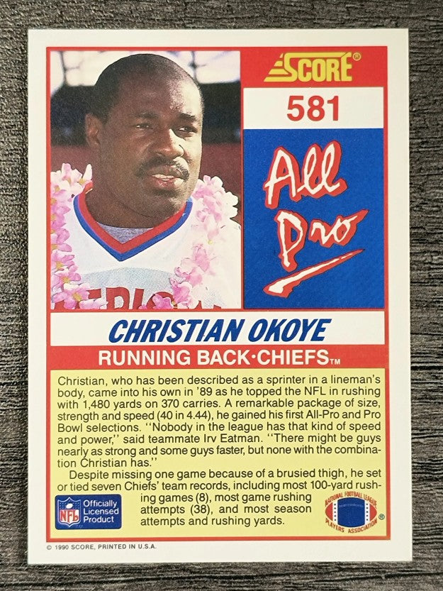 1990 Score #581 Christian Okoye AP