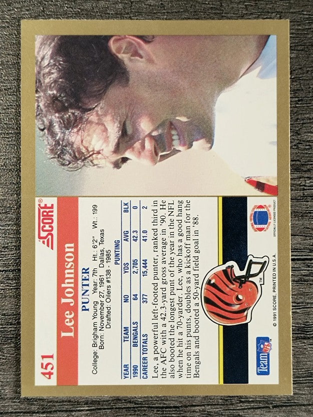 1991 Score #451 Lee Johnson