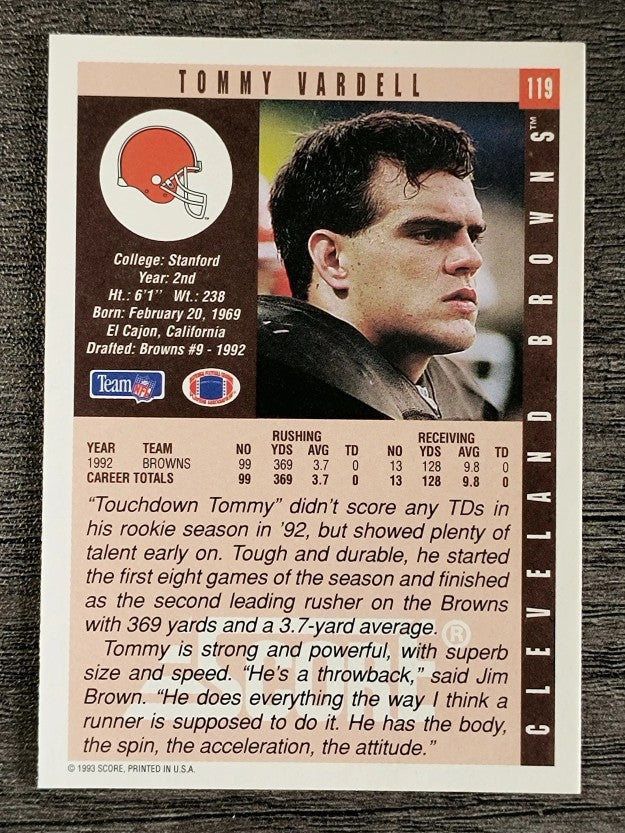 1993 Score #119 Tommy Vardell