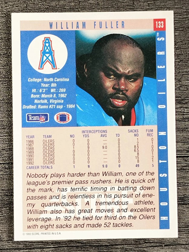 1993 Score #133 William Fuller